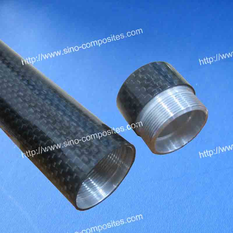 Metal tube joint with Carbon Fiber weave